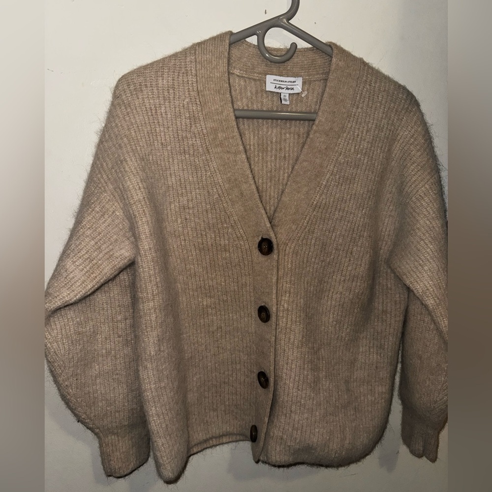 & Other Stories Stockholm Atelier Alpaca Wool Blend Oversized Button Cardigan